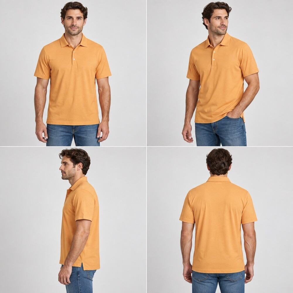 Peter Millar Men’s Short Sleeve Golf Polo Shirt Orange Size Small